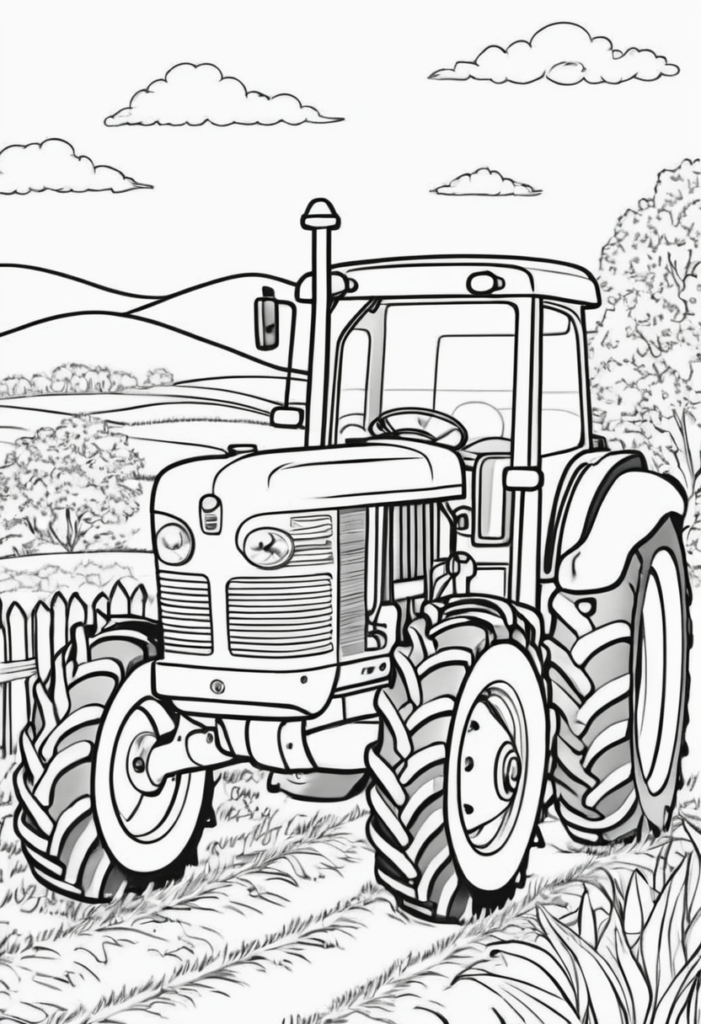 150+ Color Page Tractor Printable 1