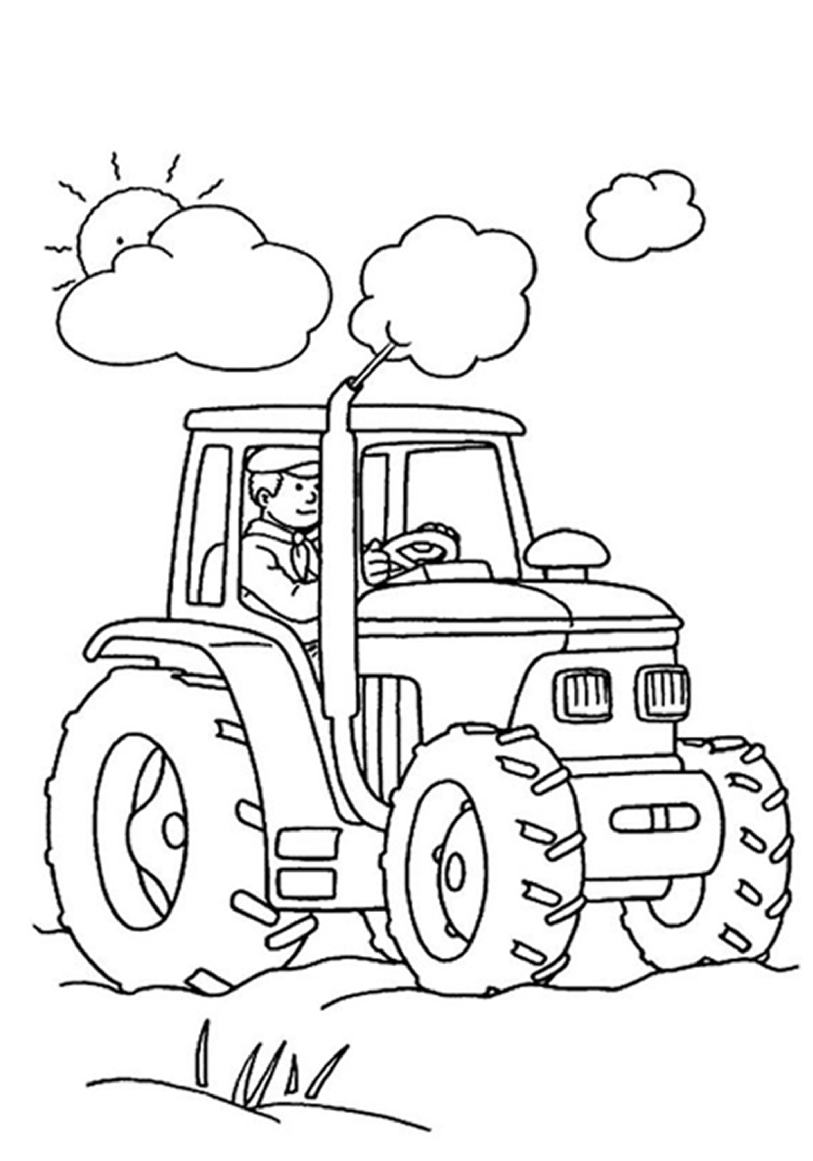 150+ Color Page Tractor Printable 12