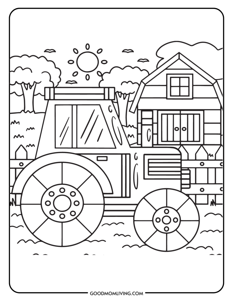 150+ Color Page Tractor Printable 127