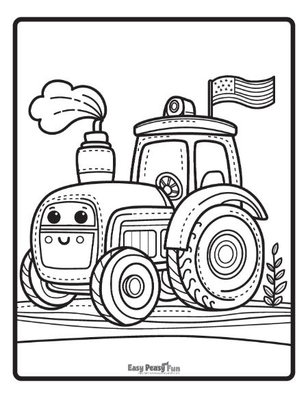 150+ Color Page Tractor Printable 13