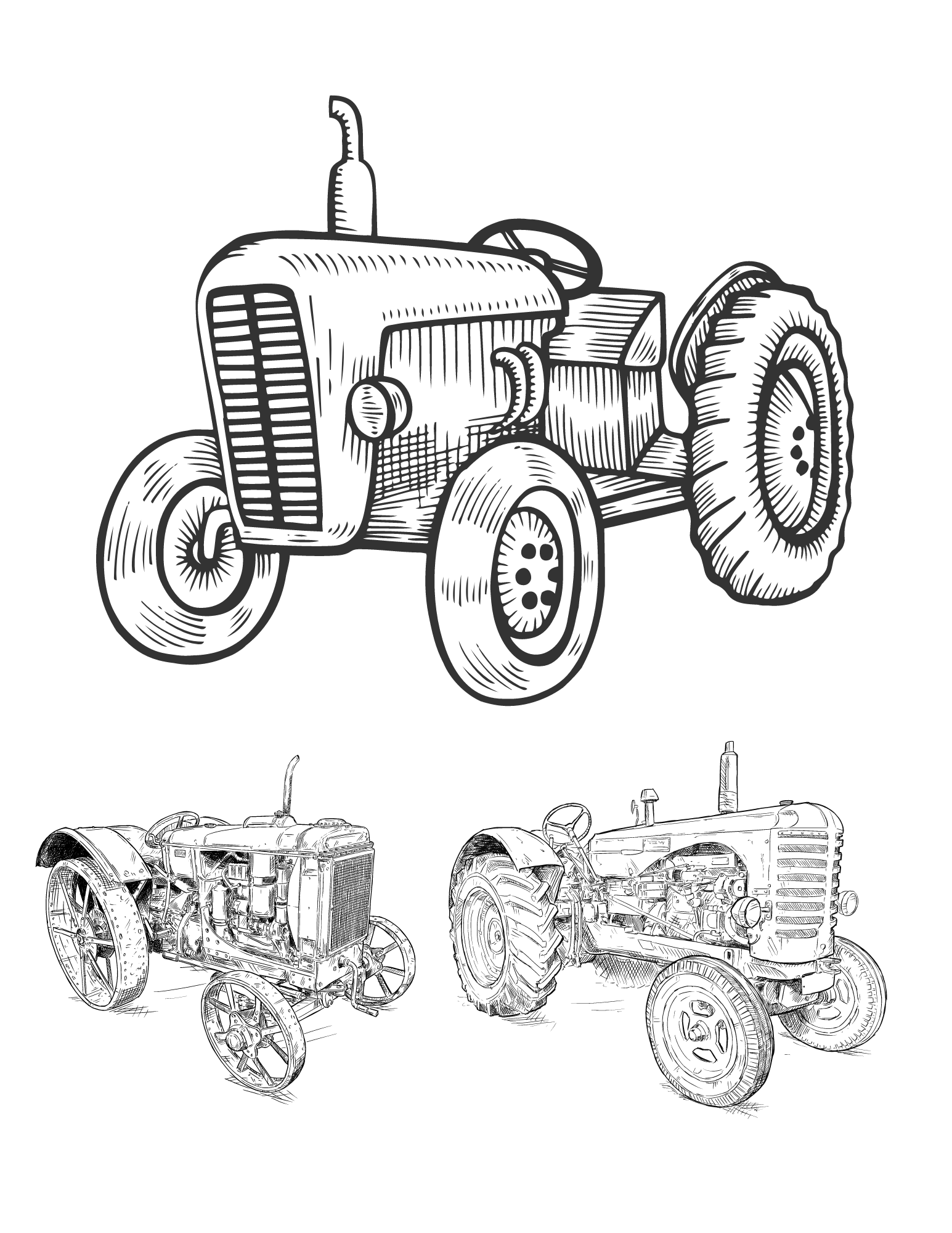 150+ Color Page Tractor Printable 14