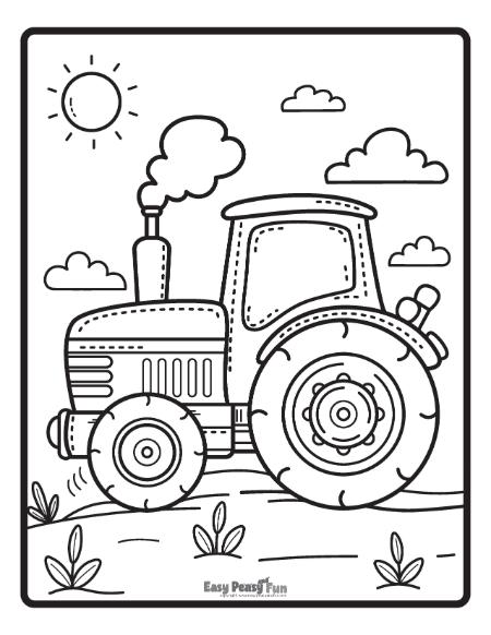 150+ Color Page Tractor Printable 16