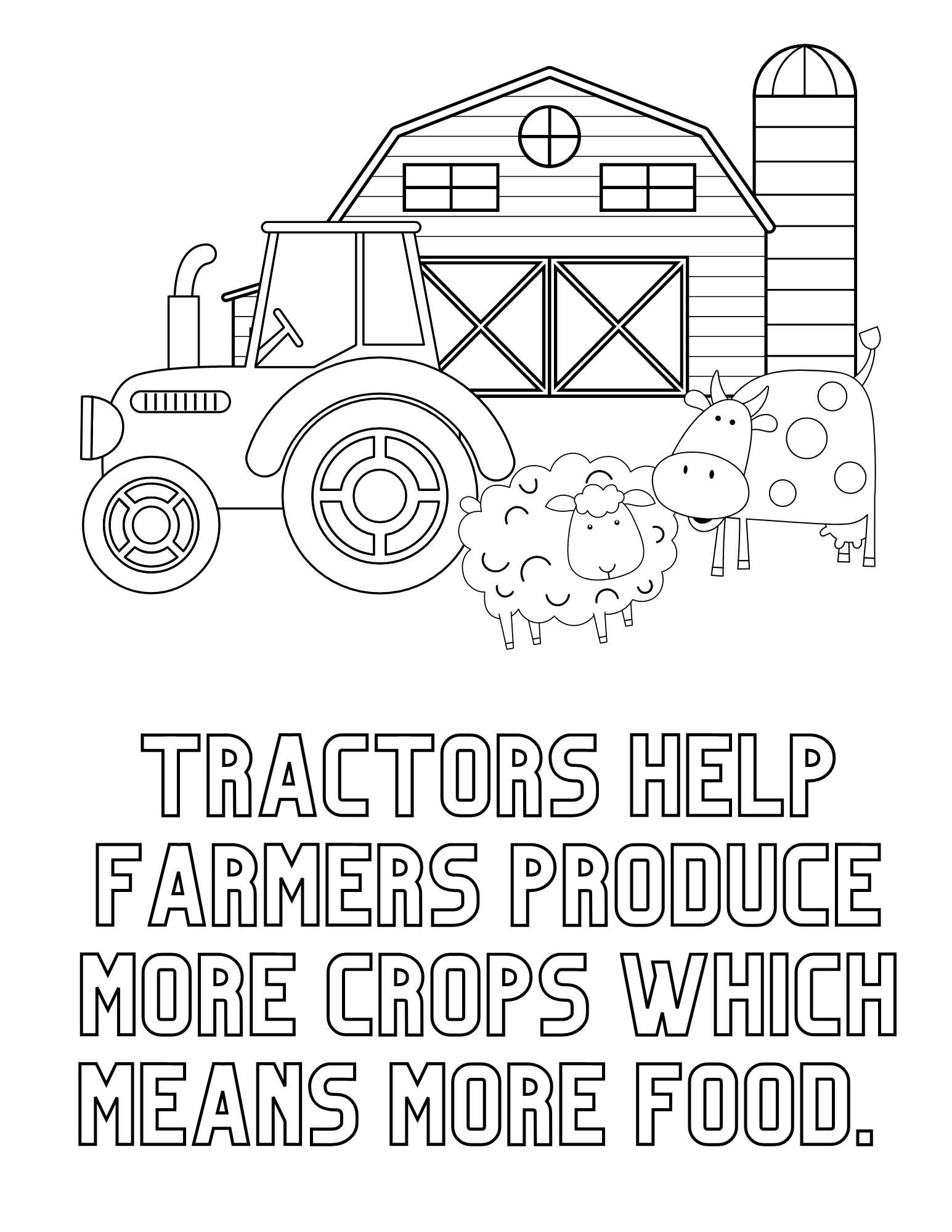 150+ Color Page Tractor Printable 3