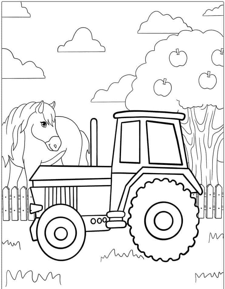 150+ Color Page Tractor Printable 30