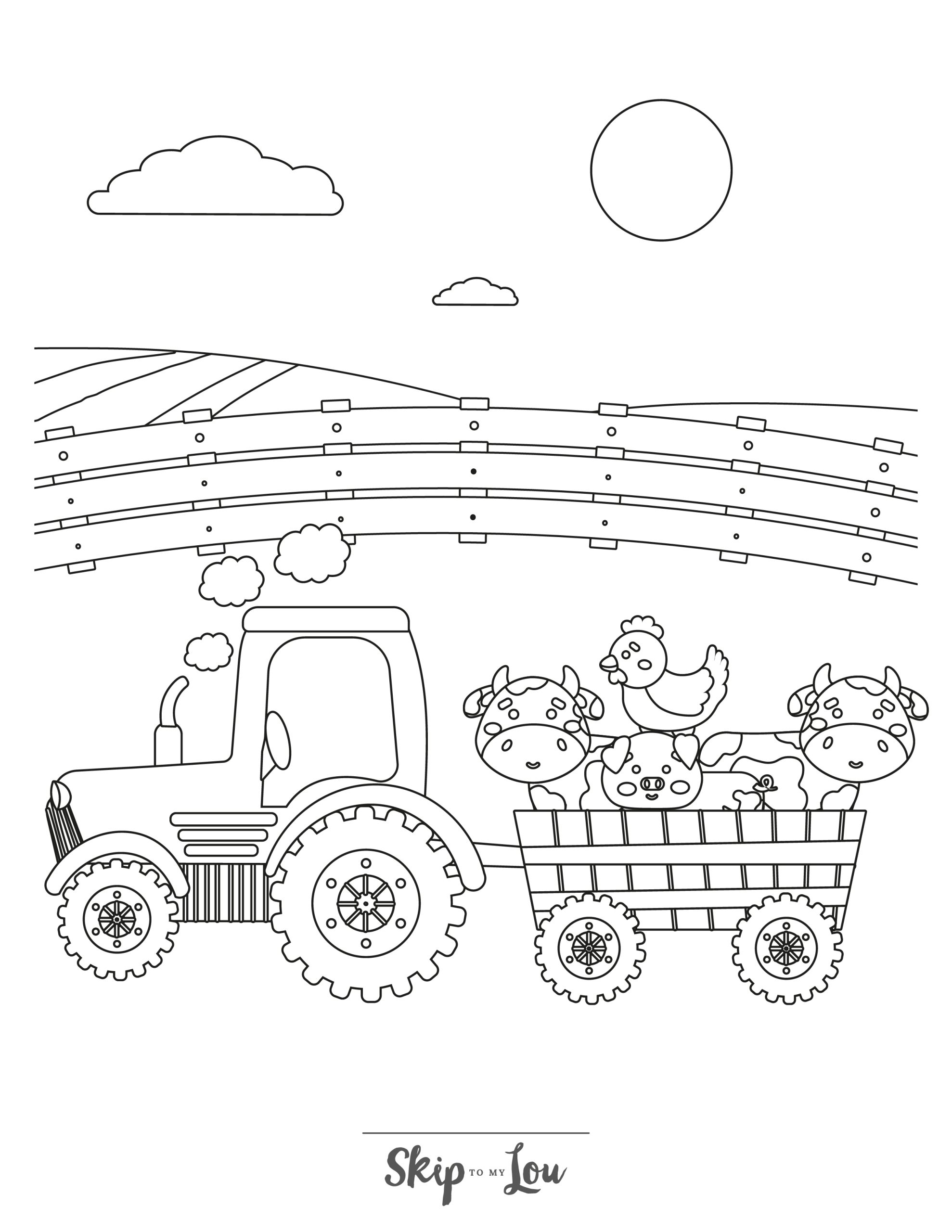 150+ Color Page Tractor Printable 33