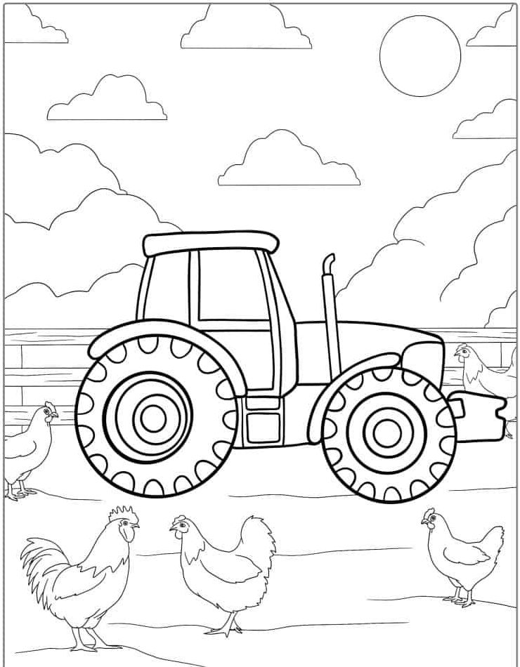 150+ Color Page Tractor Printable 44