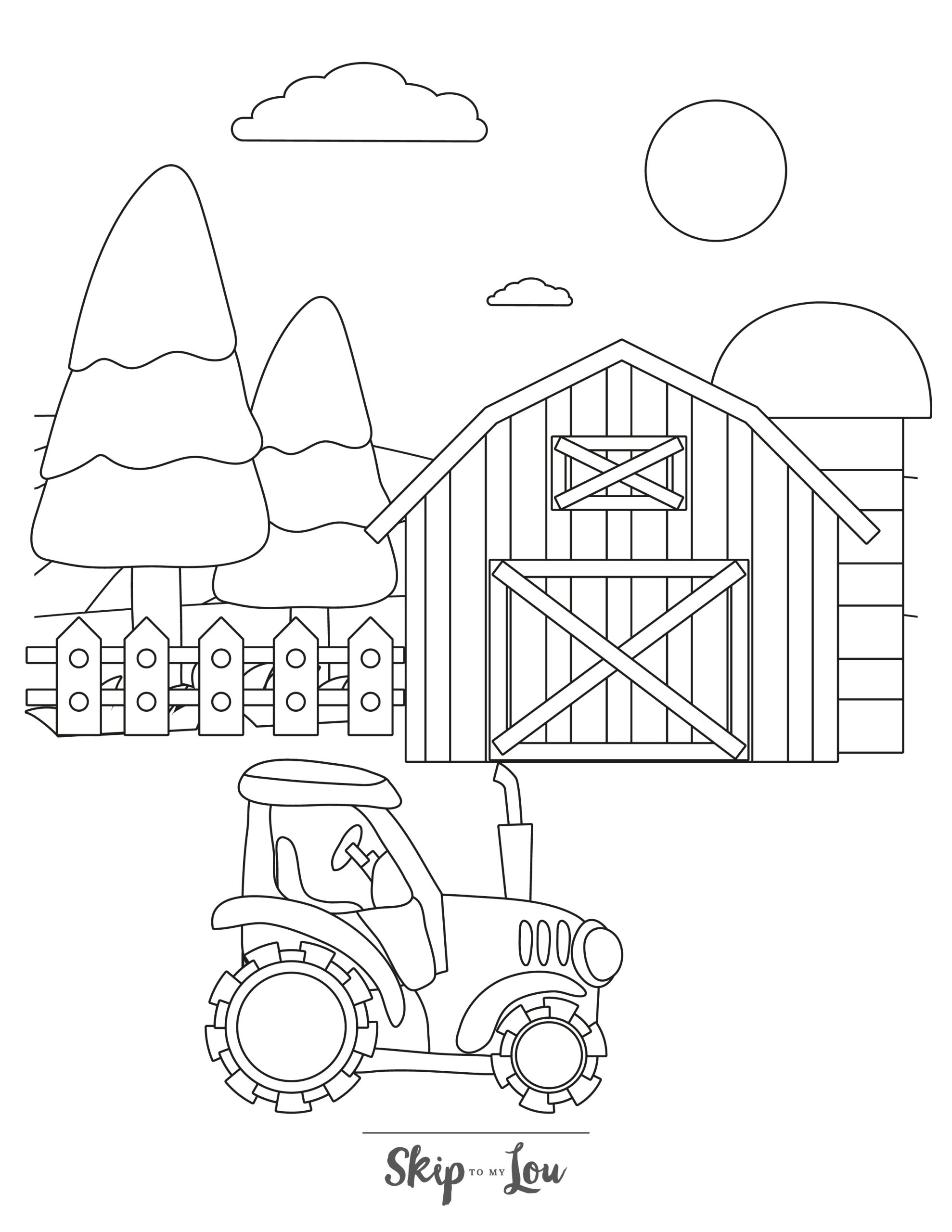 150+ Color Page Tractor Printable 60