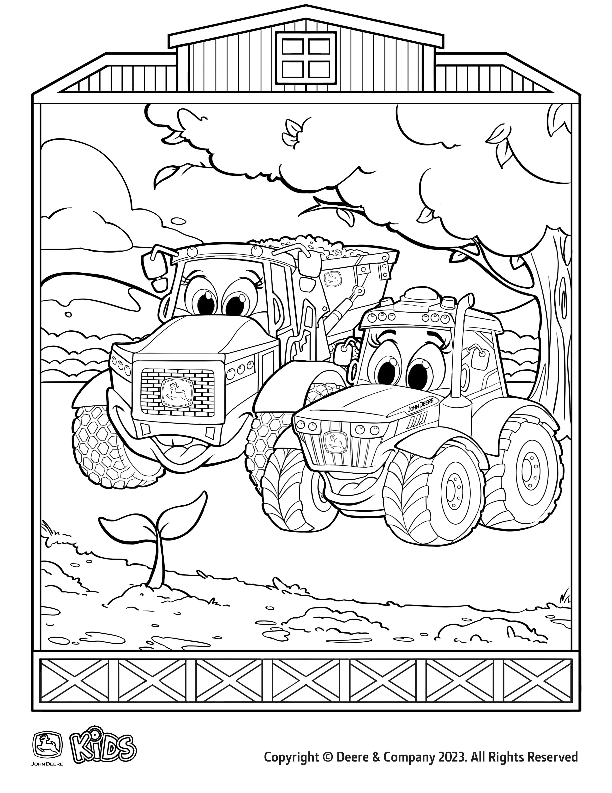 150+ Color Page Tractor Printable 9