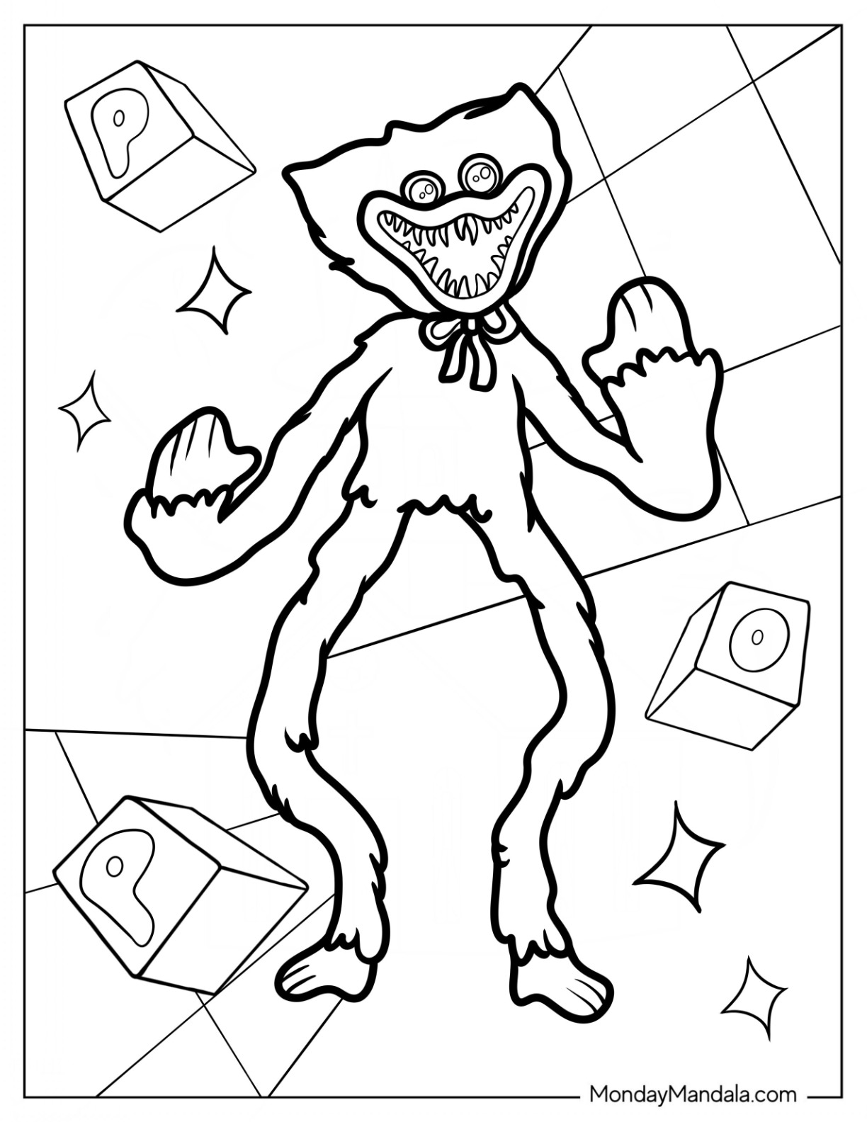 150+ Huggy Wuggy Coloring Pages FREE Printable 141