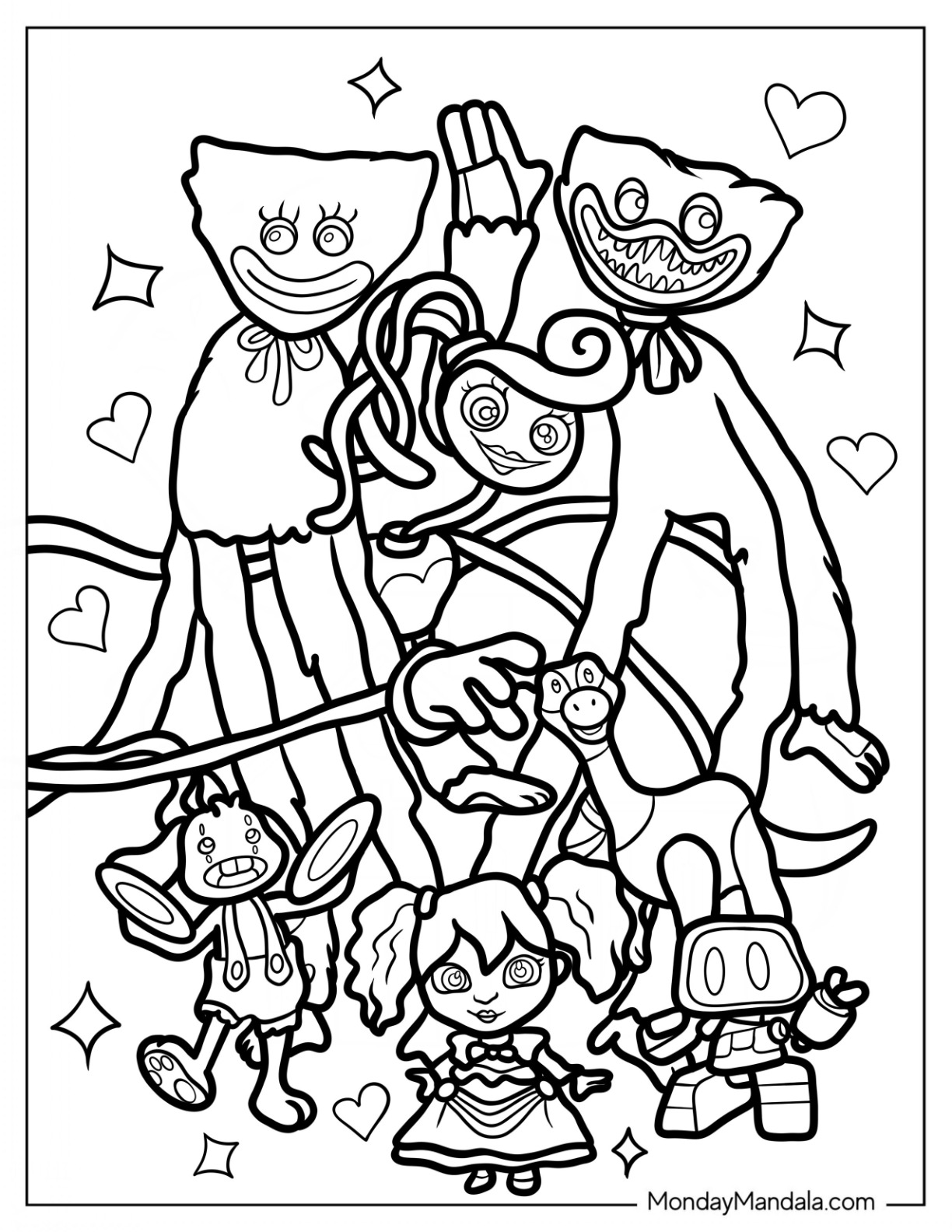 150+ Huggy Wuggy Coloring Pages FREE Printable 142