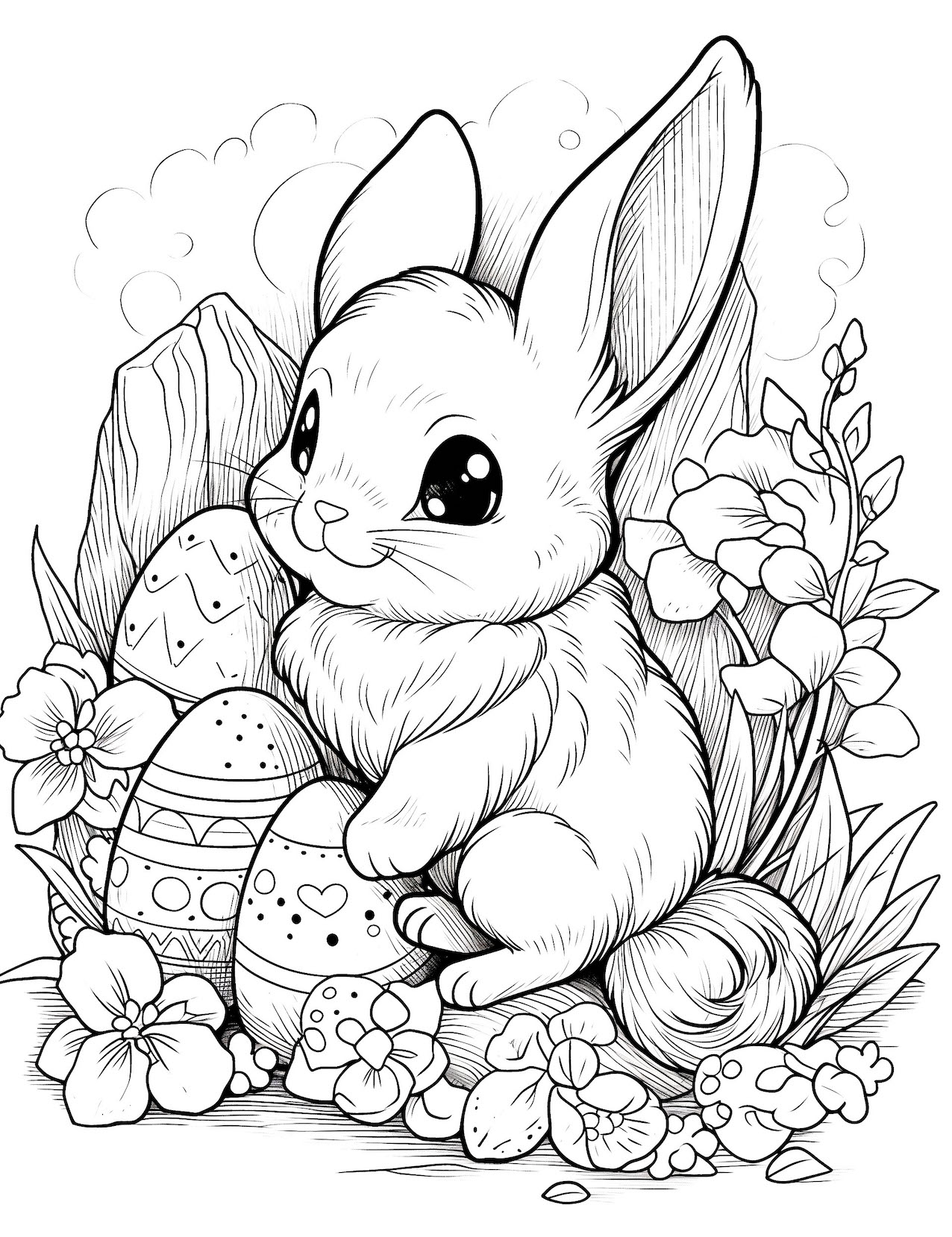 152+ Bunny Ear Coloring Pages Printable 75