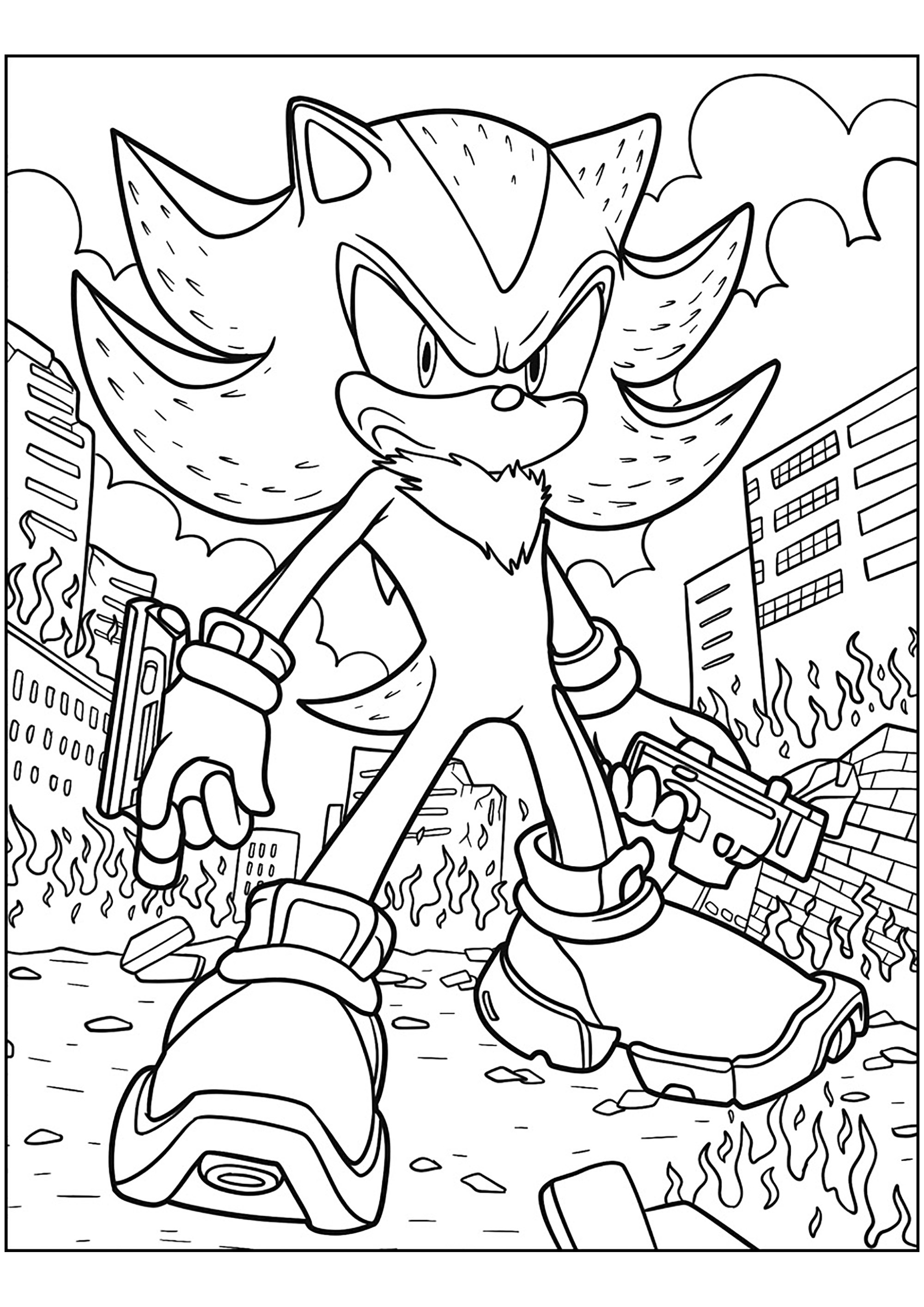 160+ Shadow Sonic Coloring Pages for Sonic Fans 80