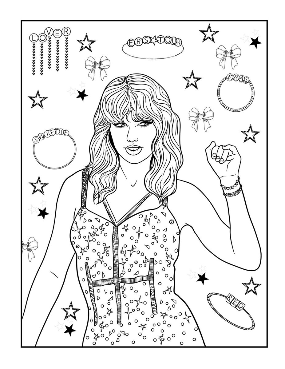 190+ Taylor Swift Coloring Pages Easy Printable 103