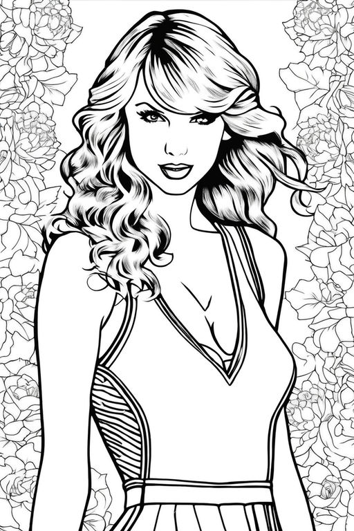 190+ Taylor Swift Coloring Pages Easy Printable 128