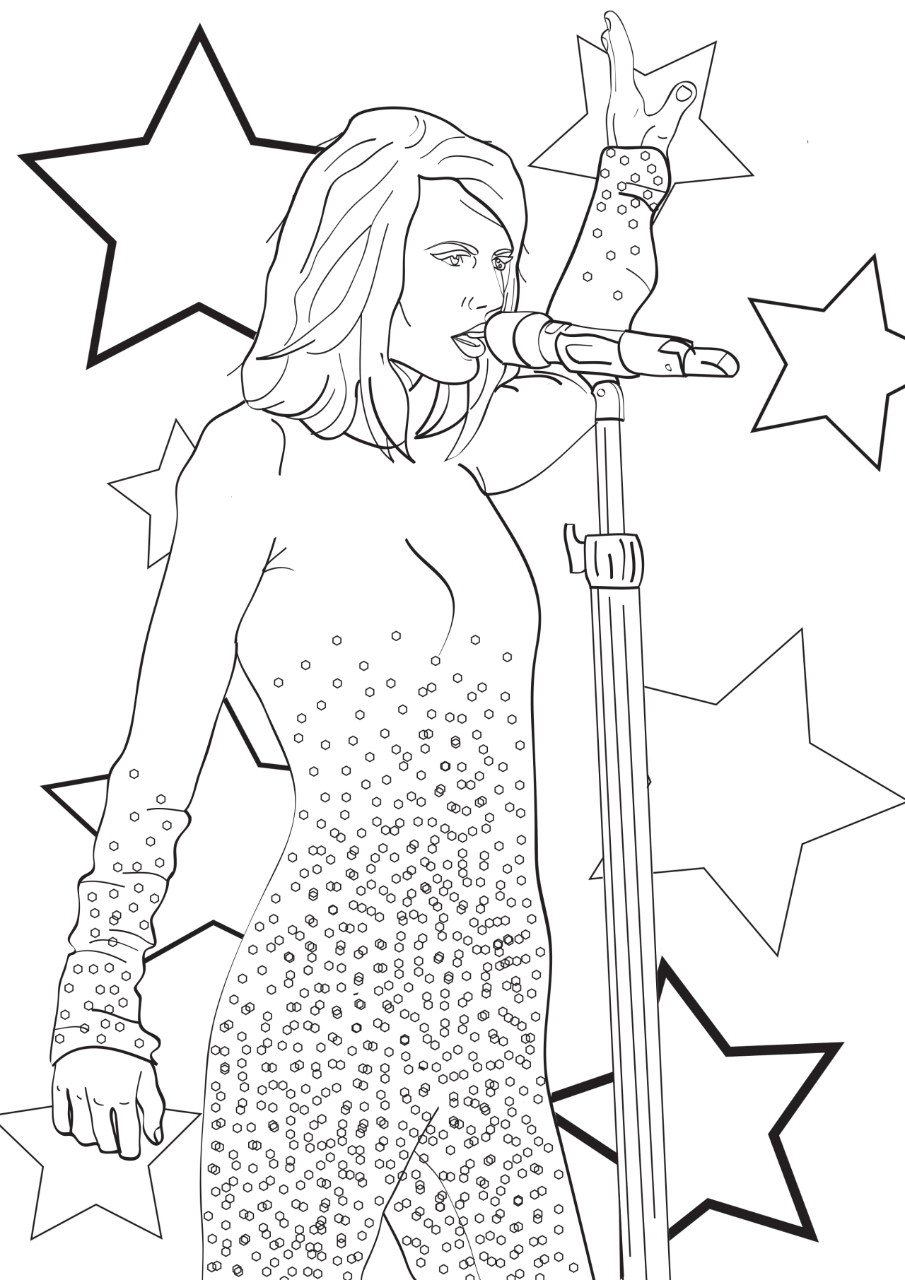 190+ Taylor Swift Coloring Pages Easy Printable 136