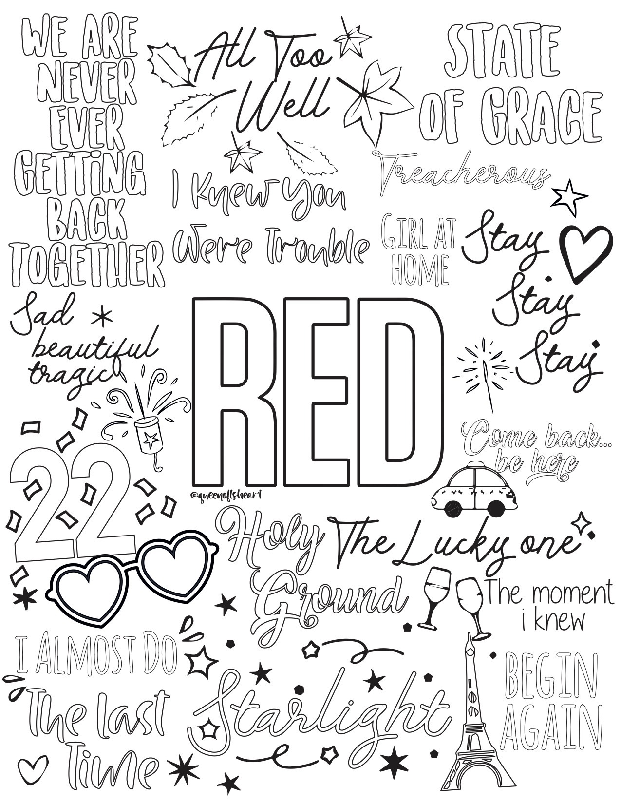 190+ Taylor Swift Coloring Pages Easy Printable 143