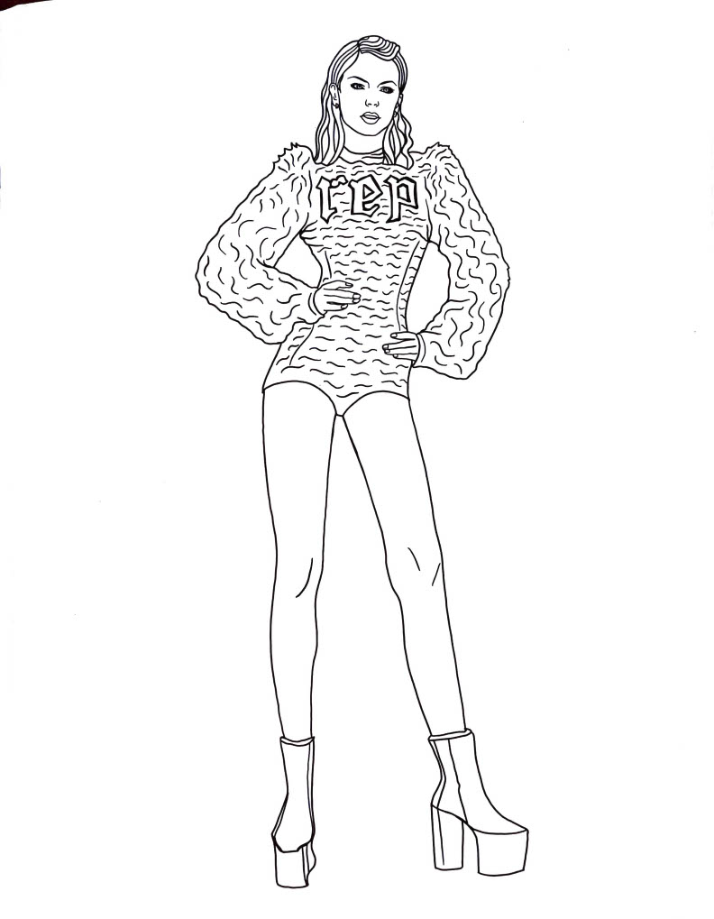 190+ Taylor Swift Coloring Pages Easy Printable 19