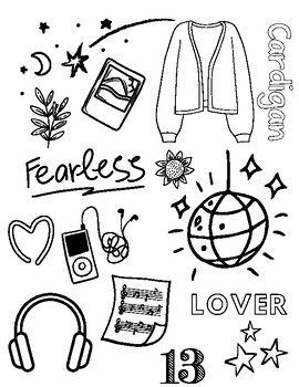 190+ Taylor Swift Coloring Pages Easy Printable 29