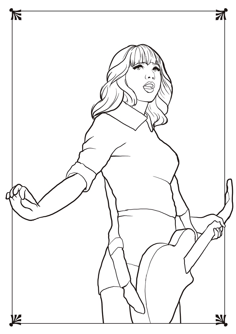 190+ Taylor Swift Coloring Pages Easy Printable 42