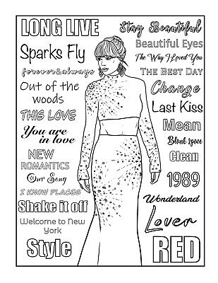 190+ Taylor Swift Coloring Pages Easy Printable 48