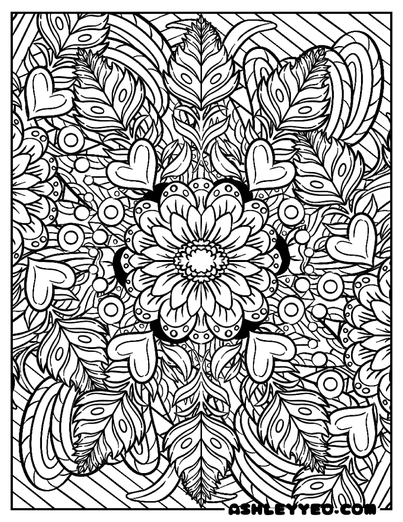 192+ Printable Popular Stress Relief Coloring Pages for Adults 17