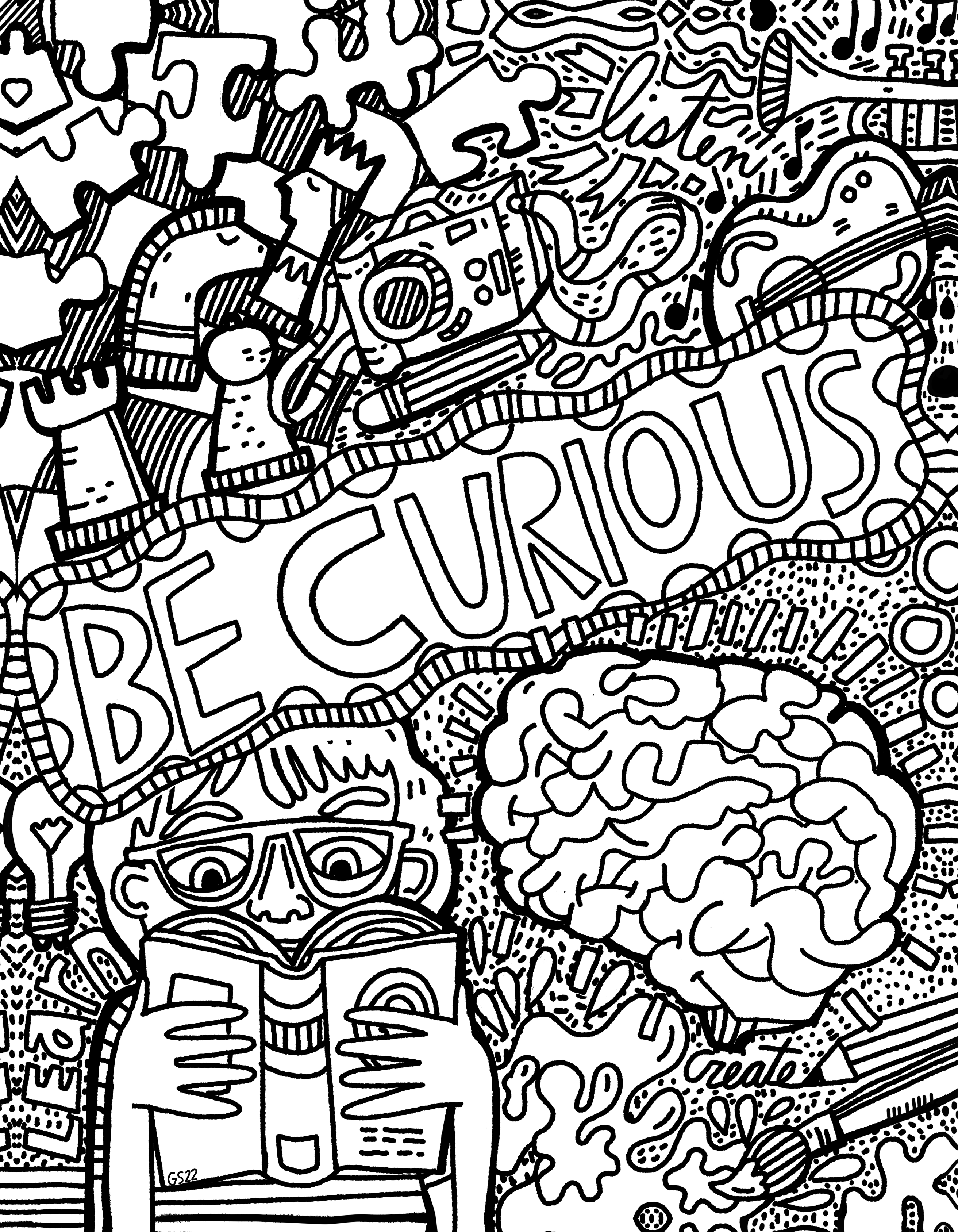 192+ Printable Popular Stress Relief Coloring Pages for Adults 197