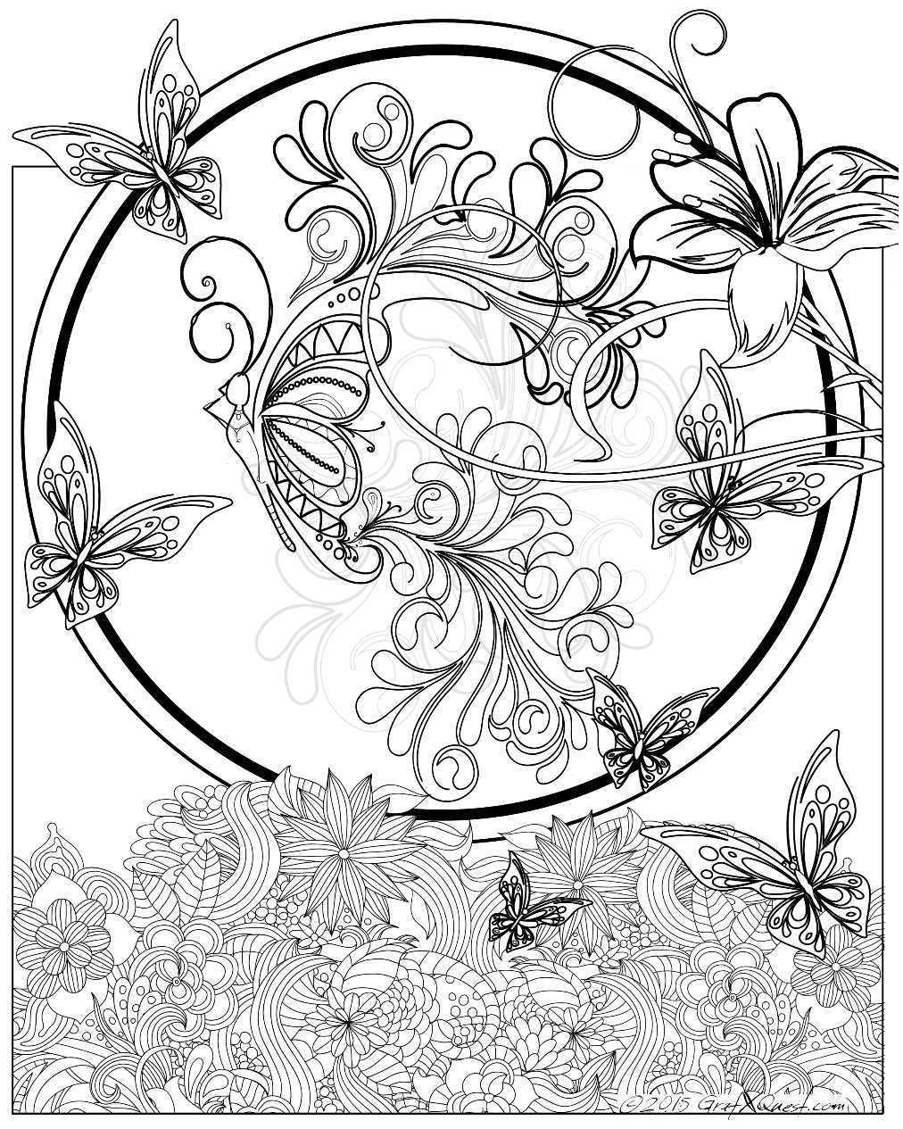 192+ Printable Popular Stress Relief Coloring Pages for Adults 44