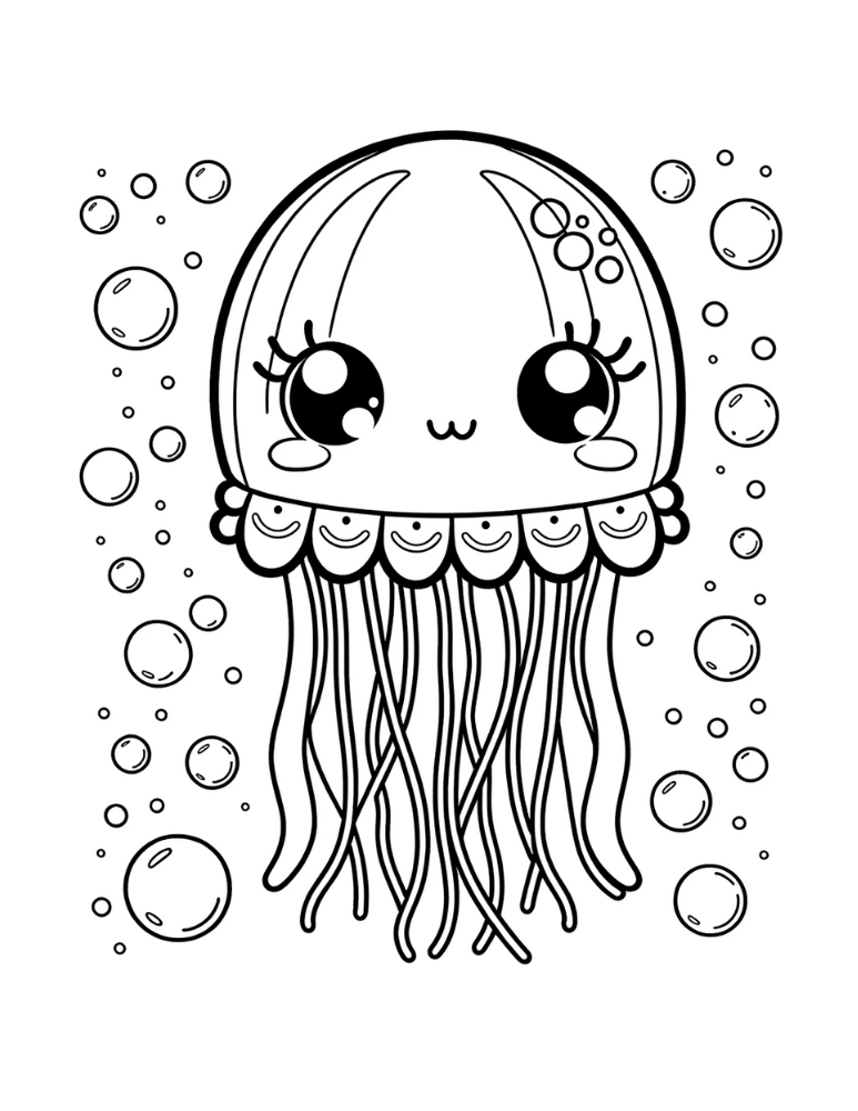 195 Jellyfish Coloring Page Designs: Underwater Beauty in Color 149