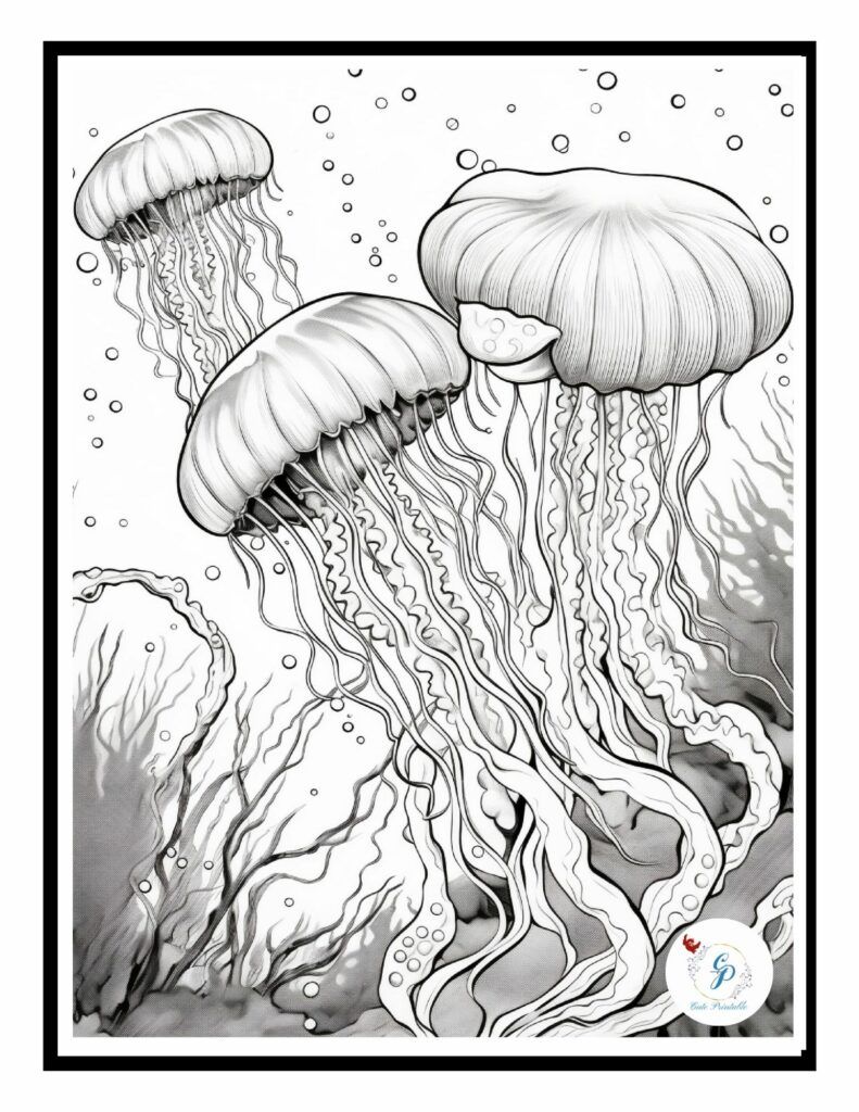 195 Jellyfish Coloring Page Designs: Underwater Beauty in Color 157