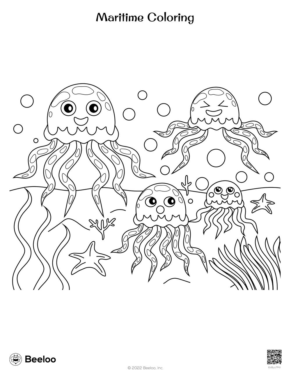 195 Jellyfish Coloring Page Designs: Underwater Beauty in Color 170