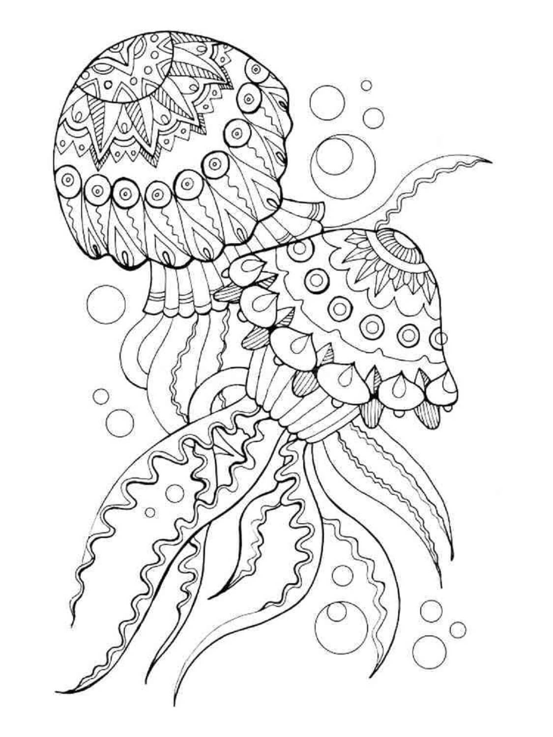 195 Jellyfish Coloring Page Designs: Underwater Beauty in Color 175