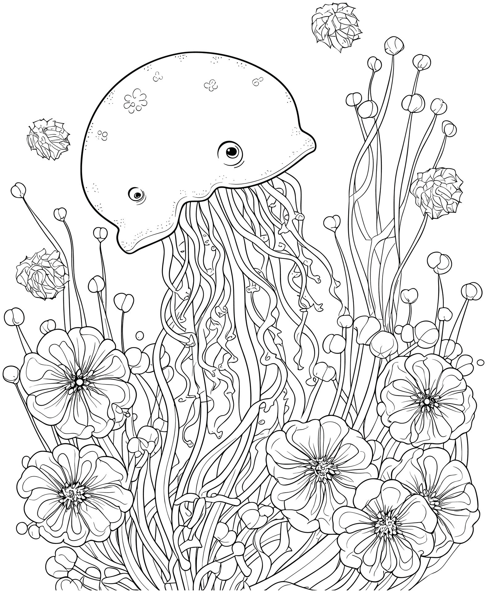 195 Jellyfish Coloring Page Designs: Underwater Beauty in Color 185
