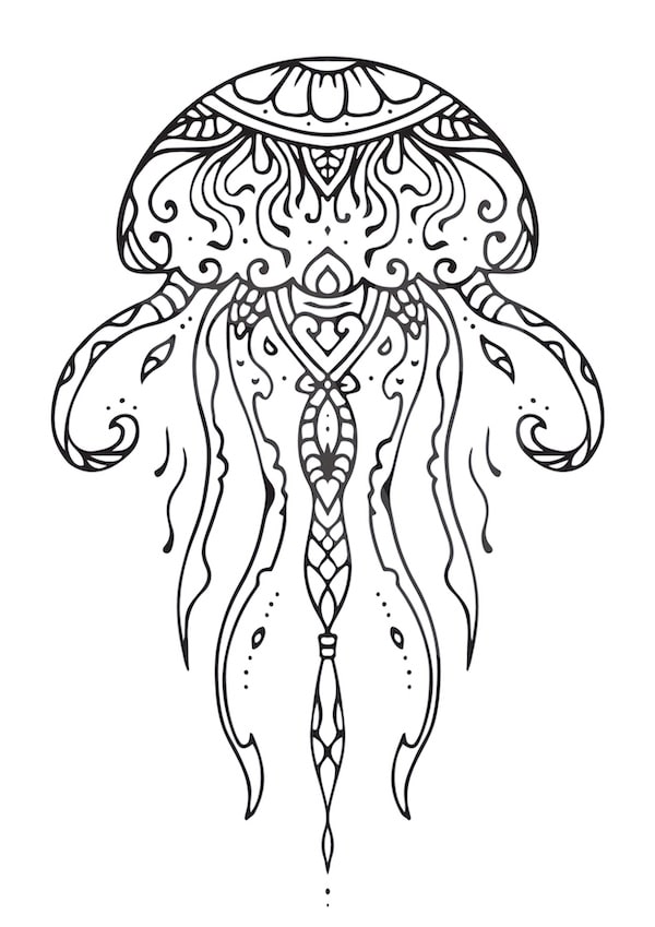 195 Jellyfish Coloring Page Designs: Underwater Beauty in Color 99