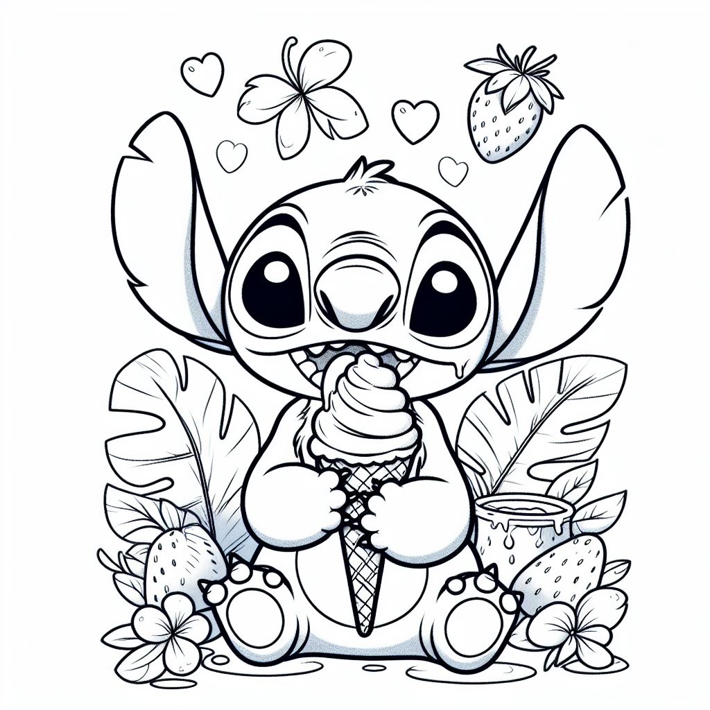 200+ Stitch Coloring Bookmark Printable 145