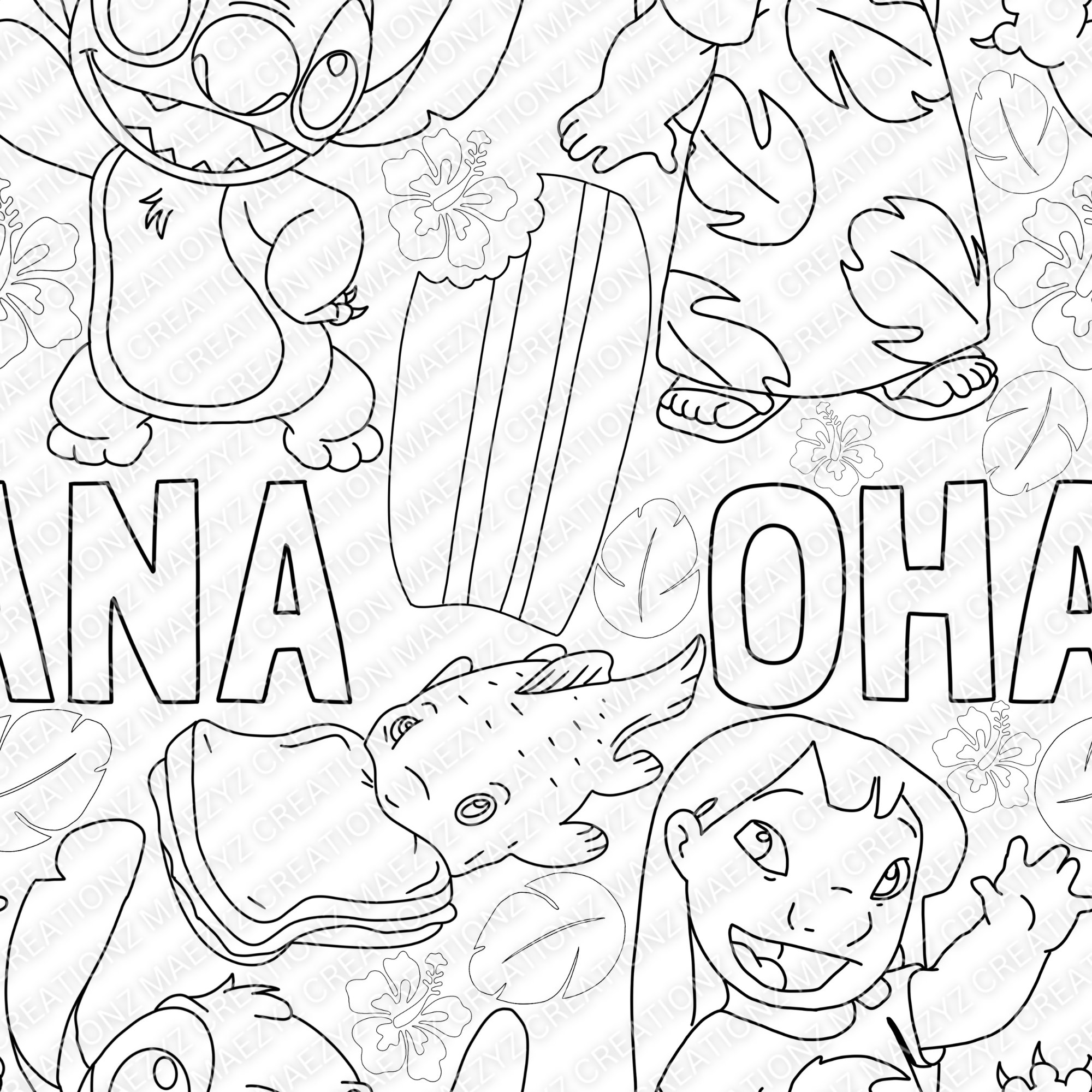 200+ Stitch Coloring Bookmark Printable 4