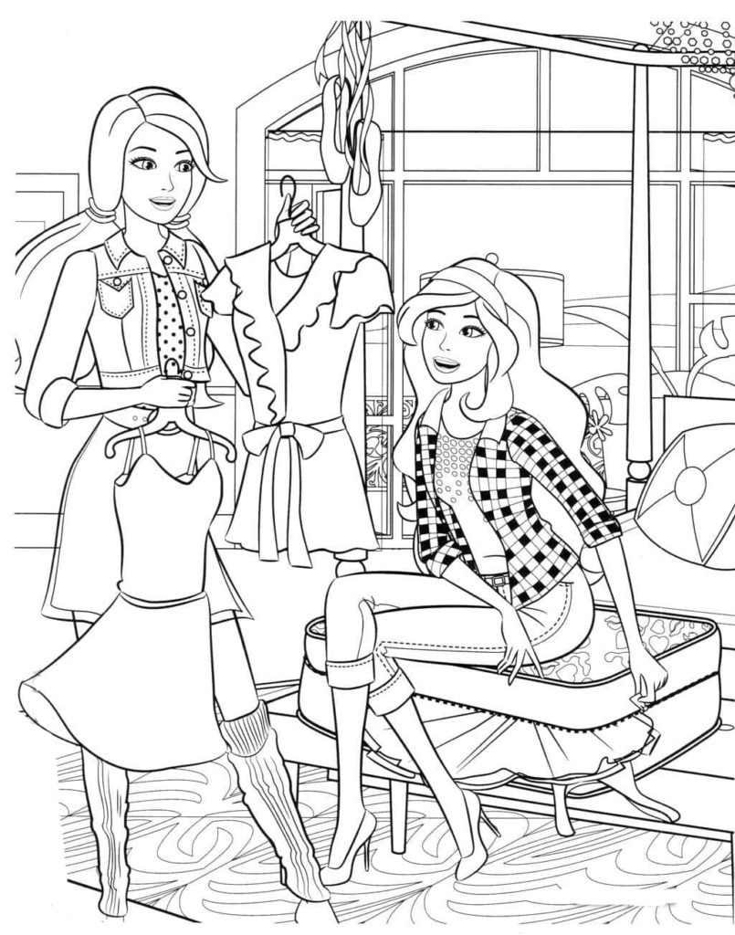 80+ Cute Barbie Coloring Pages Printable 16