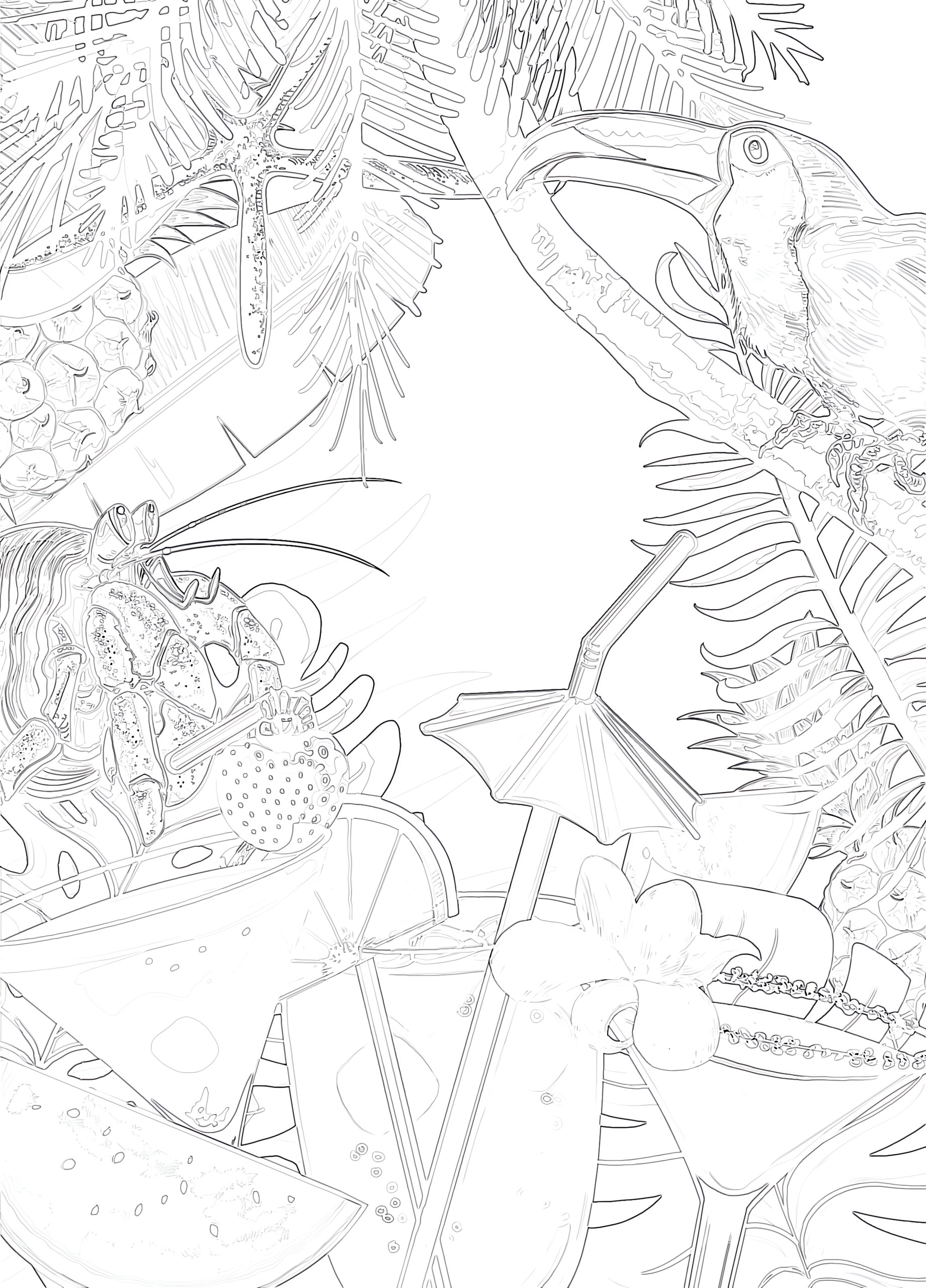 99 Tropical Paradise Coloring Pages Free Printable 23