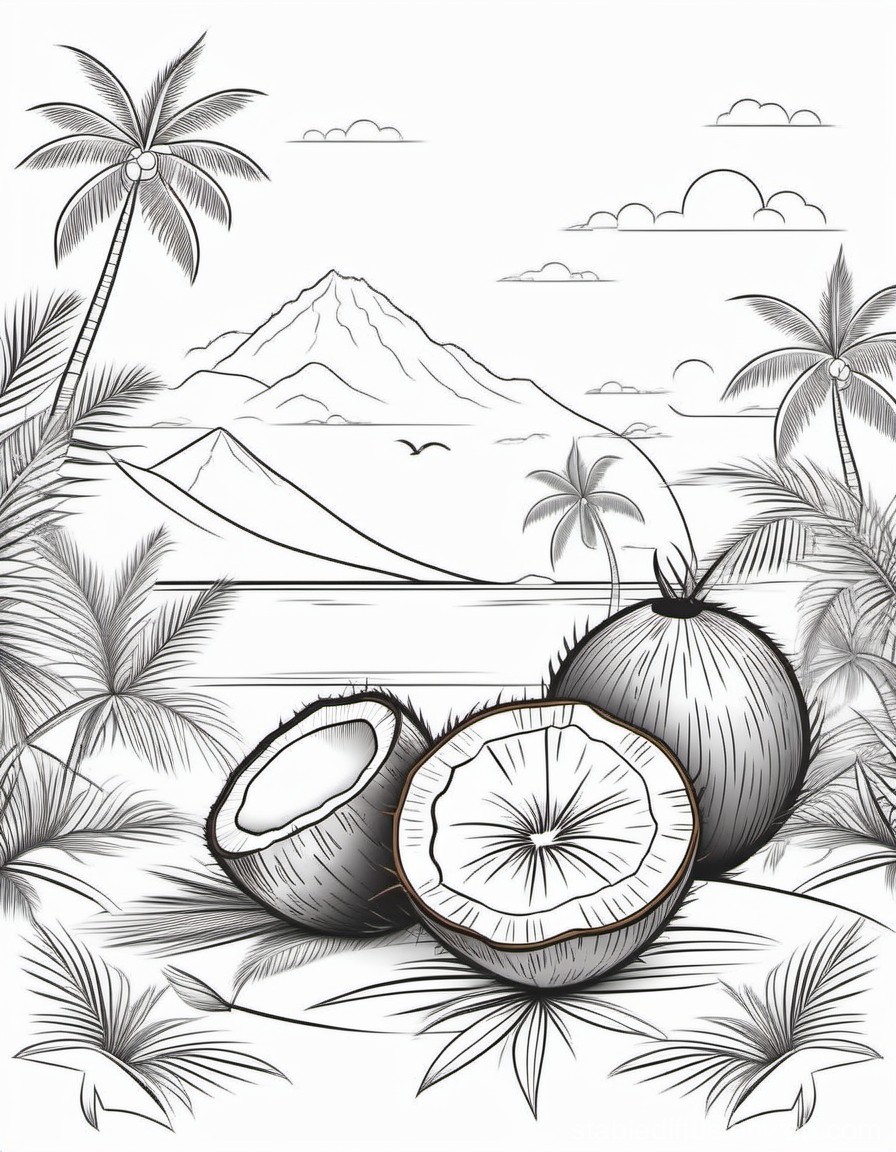 99 Tropical Paradise Coloring Pages Free Printable 27