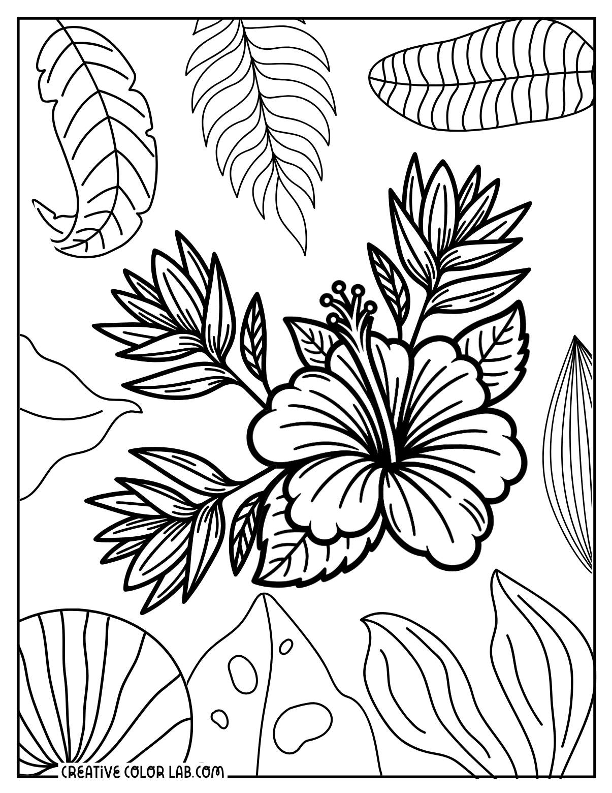 99 Tropical Paradise Coloring Pages Free Printable 35