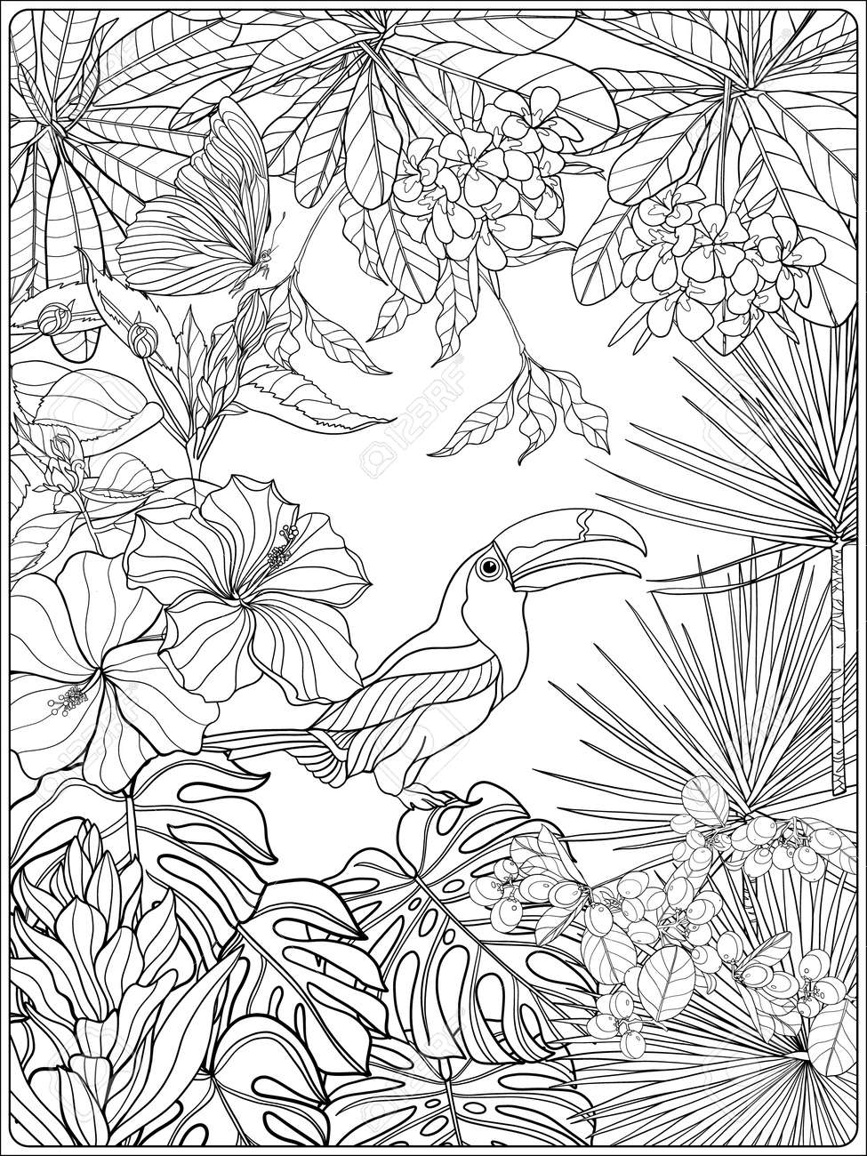 99 Tropical Paradise Coloring Pages Free Printable 90