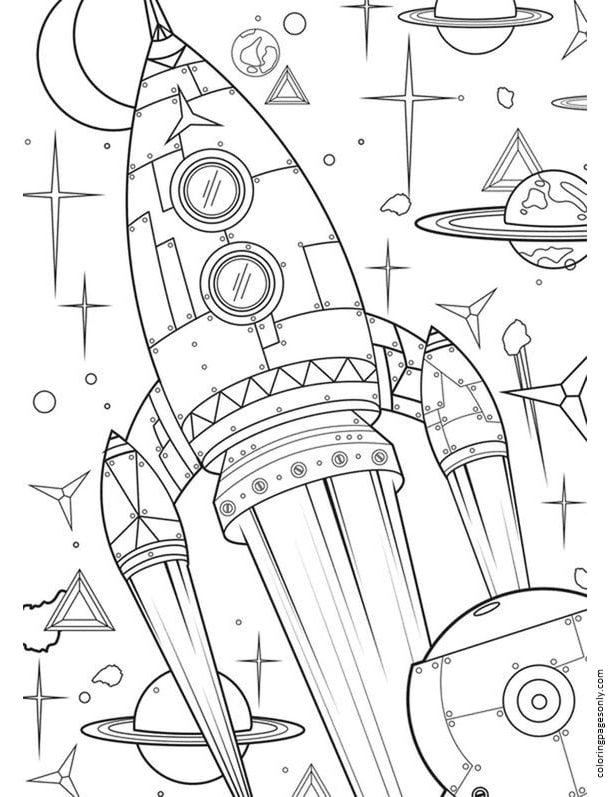 103 Free Printable Spaceship Coloring Pages For Kids 77