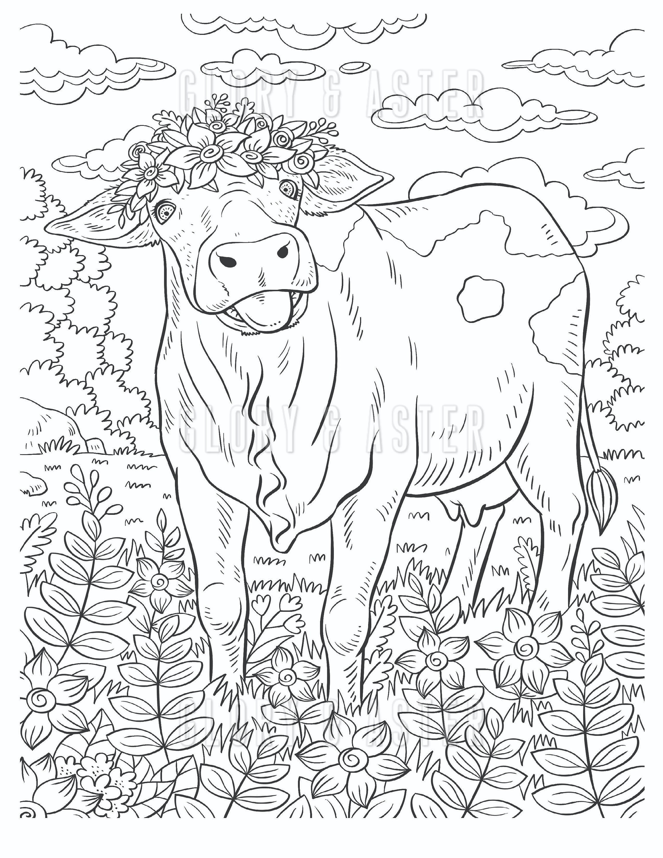 105 Cow Coloring Pages for Kids Printable 42