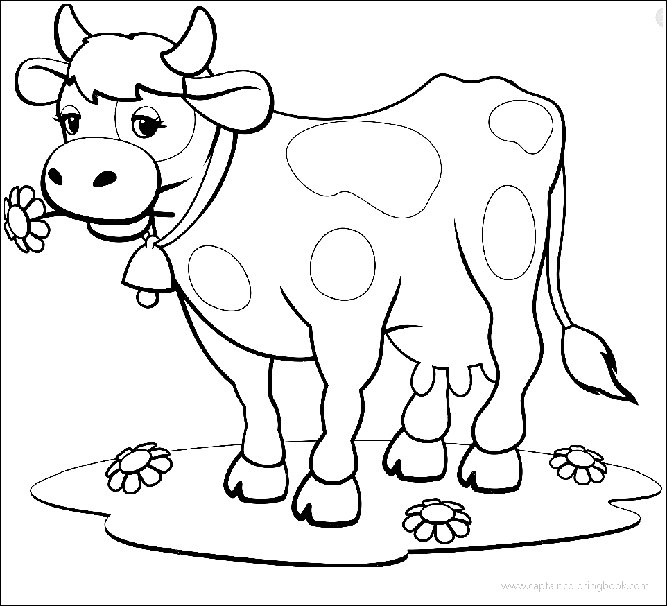 105 Cow Coloring Pages for Kids Printable 6