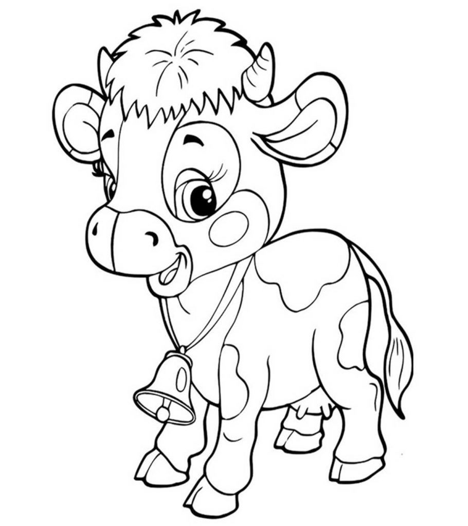 105 Cow Coloring Pages for Kids Printable 7