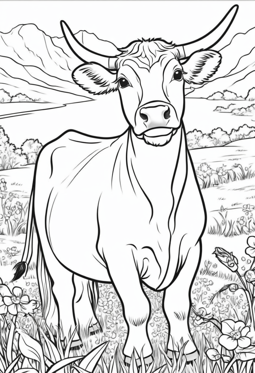 105 Cow Coloring Pages for Kids Printable 95