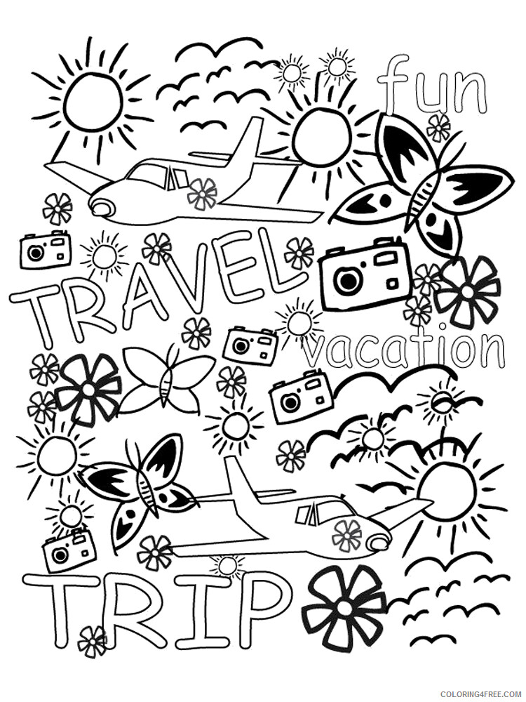 105 Travel Coloring Pages Printable 12