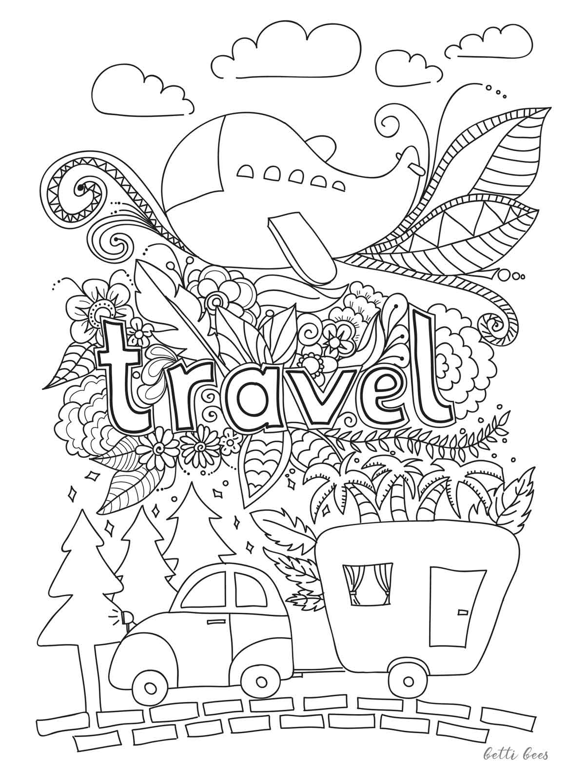 105 Travel Coloring Pages Printable 99