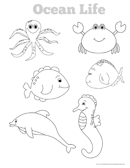 110 Ocean Coloring Pages for Kids Printable 10