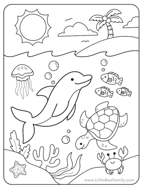 110 Ocean Coloring Pages for Kids Printable 16