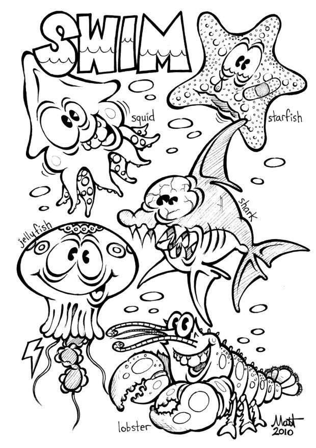 110 Ocean Coloring Pages for Kids Printable 18